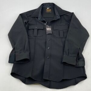 NEW Clifton Mens Shirt Black Dupont Zelcon Finish Long Sleeve Uniform 15.5‎